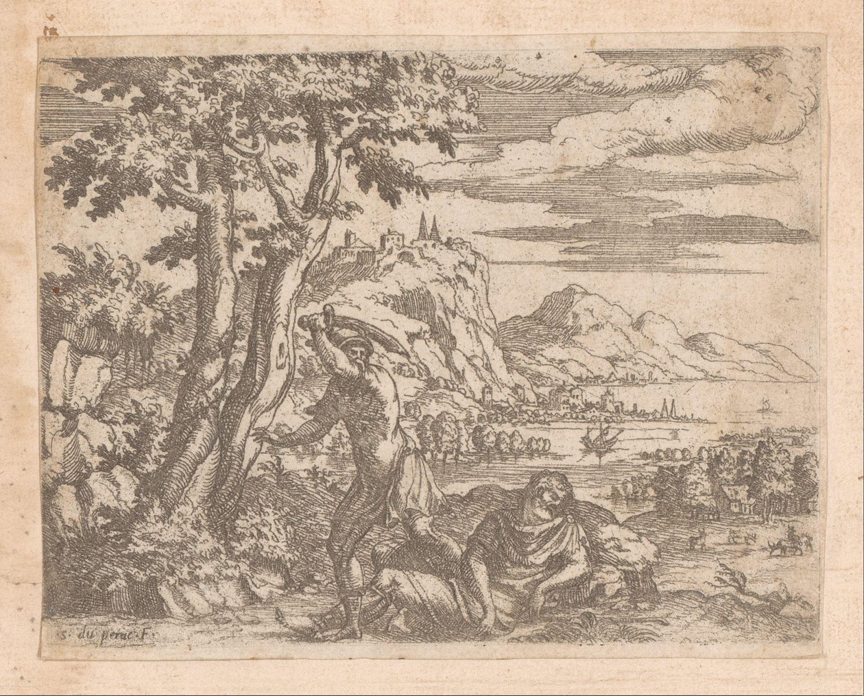 Landschap met Jupiter en Io door Etienne Duperac