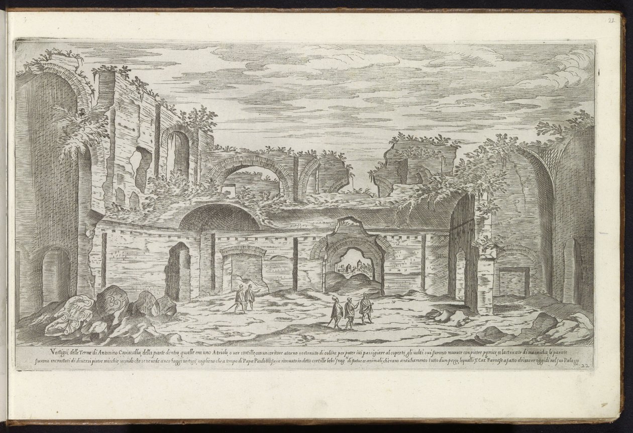 Ruïnes van de Thermen van Caracalla te Rome door Etienne Duperac