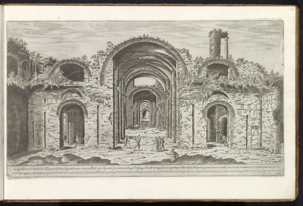 Thermen van Diocletianus te Rome door Etienne Duperac