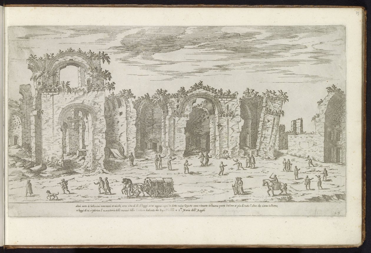 Thermen van Diocletianus te Rome door Etienne Duperac