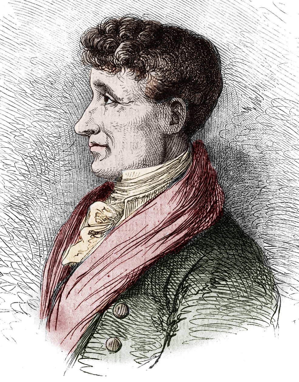 Portret van Joseph Joubert (1754-1824), Franse schrijver. Gravure door Bocour in "Le Magasin picturesque" door Etienne Gabriel Bocourt