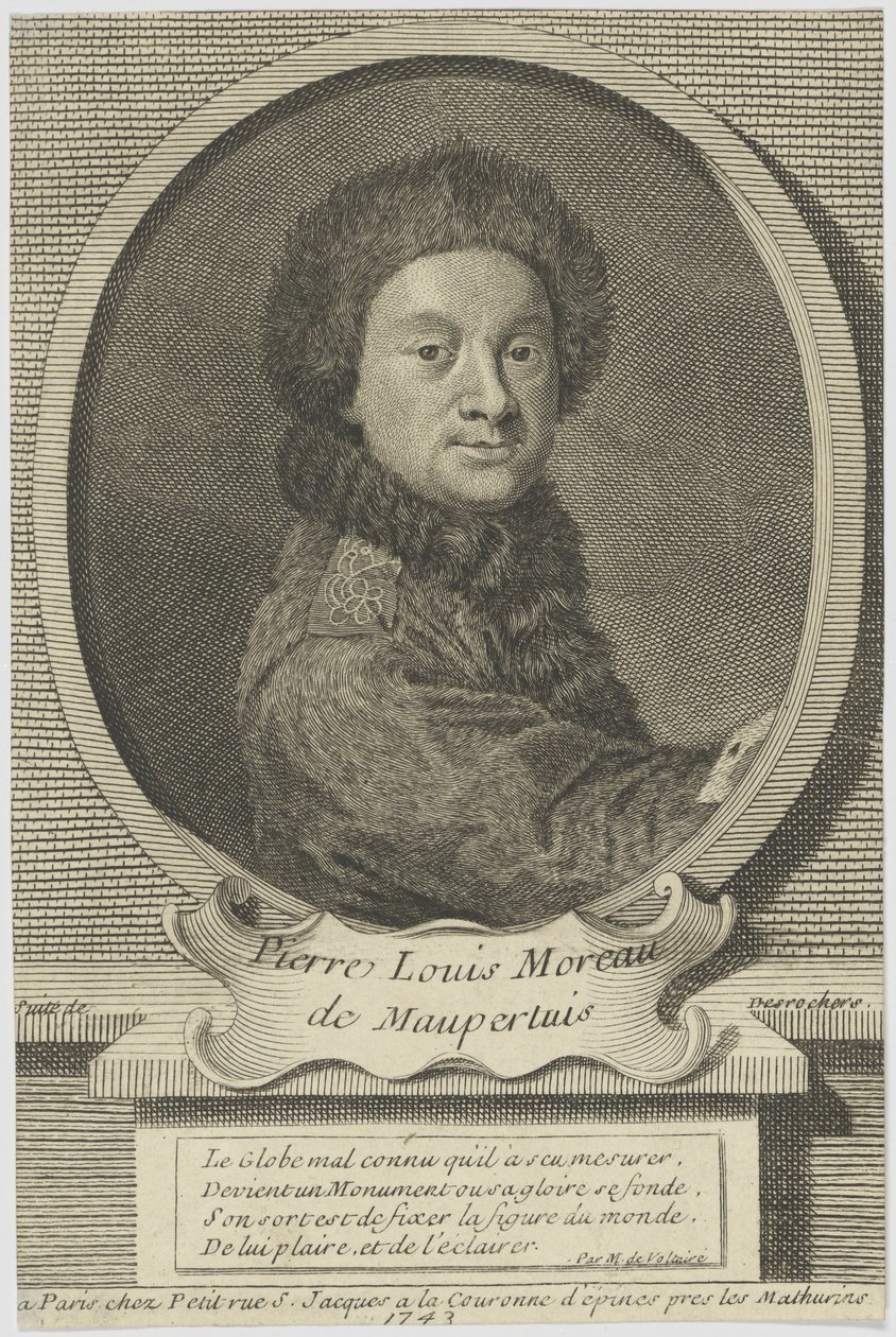 Pierre Louis Moreau de Maupertuis 1698-1759, 1743 door Etienne Jehandier Desrochers
