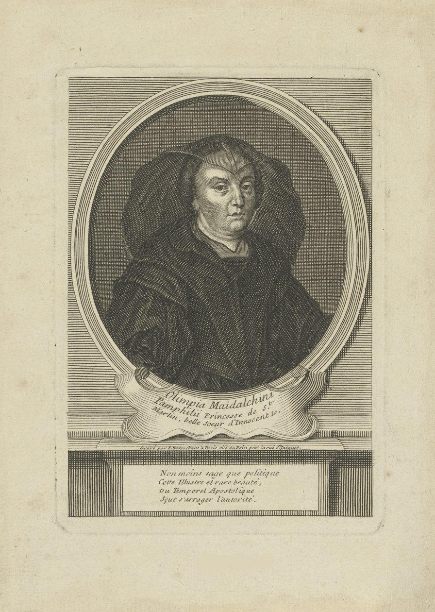 Portret van Olimpia Maidalchini Pamphilj door Etienne Jehandier Desrochers