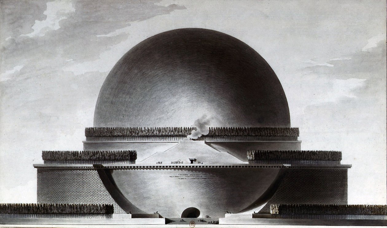 Newton Cenotaaf door Etienne Louis Boullee