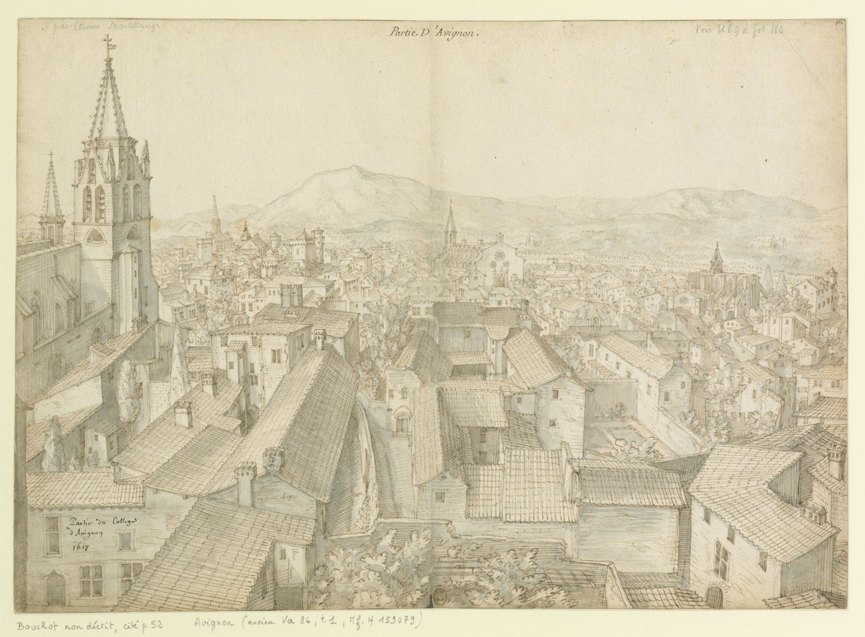 Deel van het college  van Avignon  1617 : Deel van Avignon door Etienne Martellange