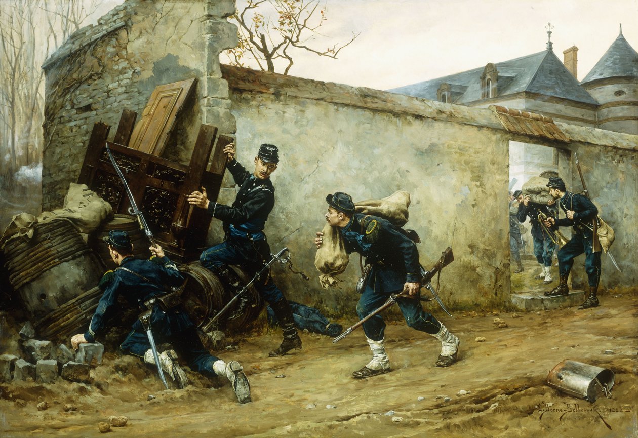 Een Verrassingsaanval, 1888 door Etienne Prosper Berne Bellecour