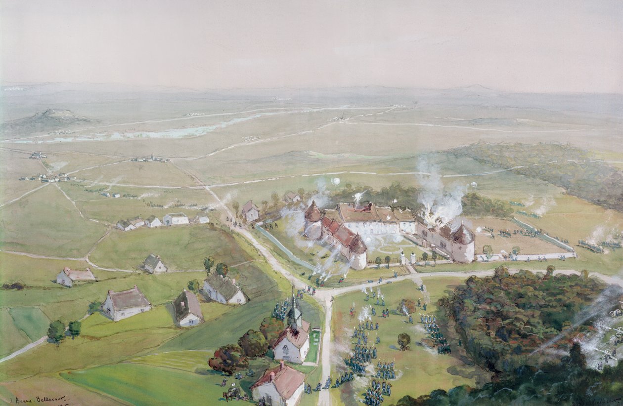 De herovering van het Chateau de Mondement door het Franse leger tijdens de Eerste Slag bij de Marne door Etienne Prosper Berne Bellecour