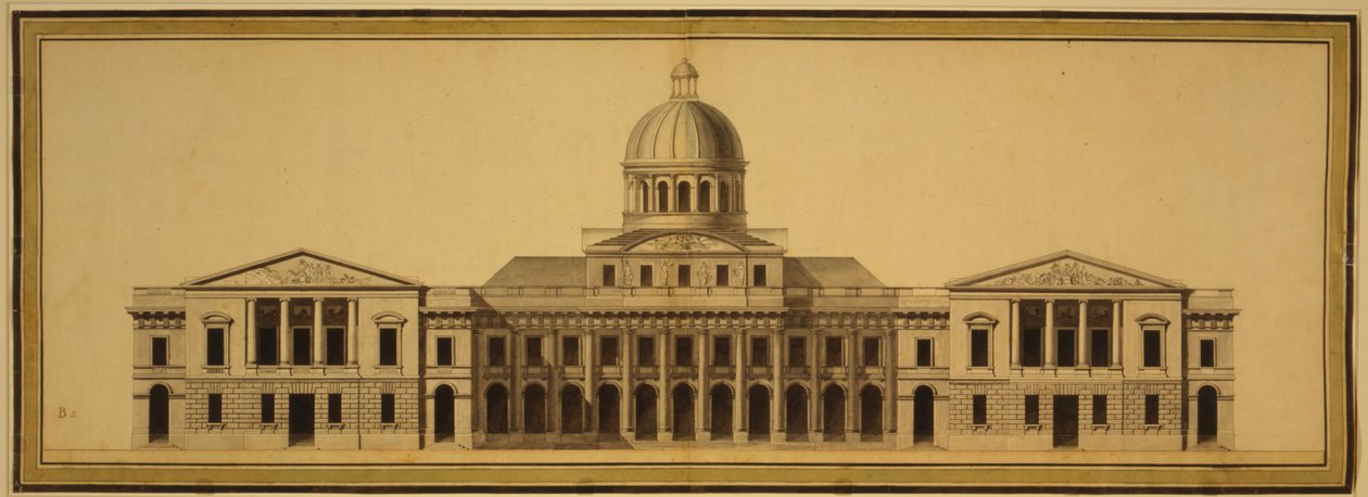 Ontwerp voor het Amerikaanse Capitool, 1793 door Etienne Sulpice Hallet