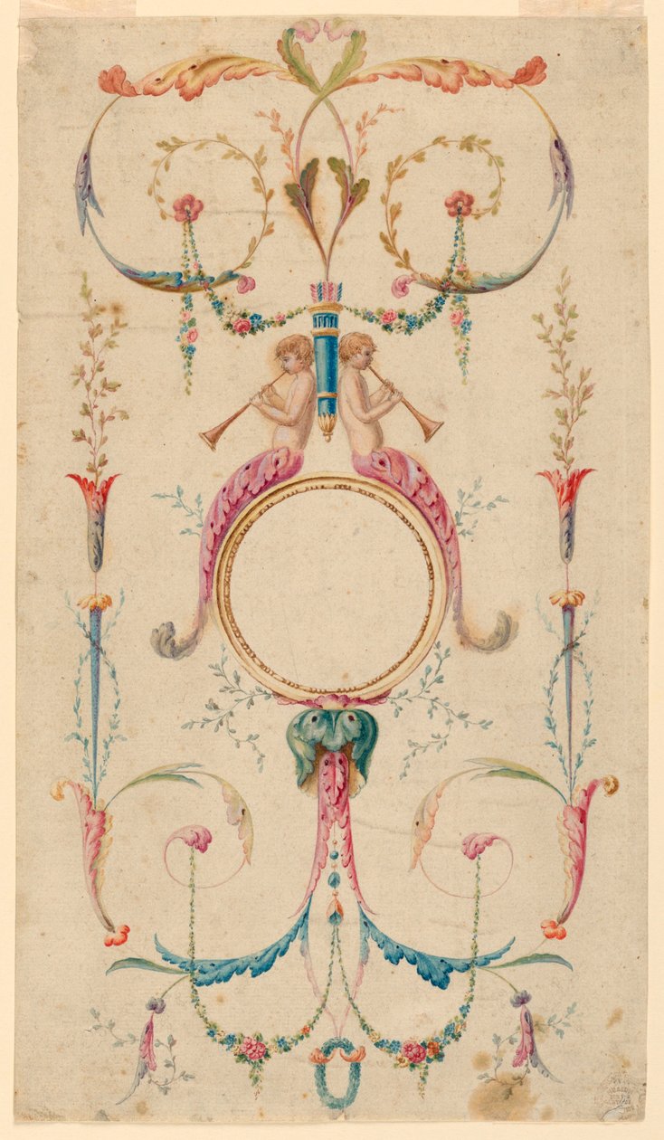 Tekening, paneeldecoratie, ca. 1780 door Etienne de Lavallee-Poussin