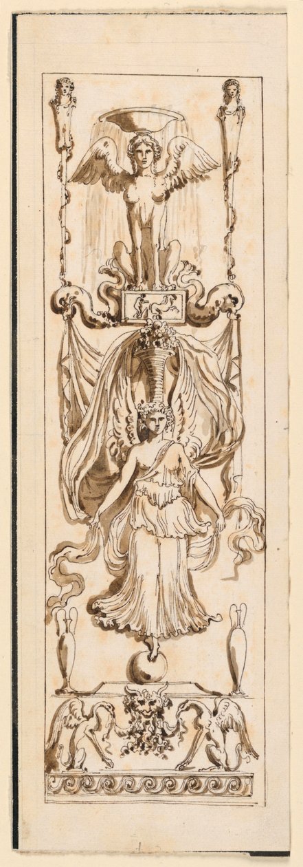 Ontwerp voor een beschilderd paneel door Etienne de Lavallee Poussin