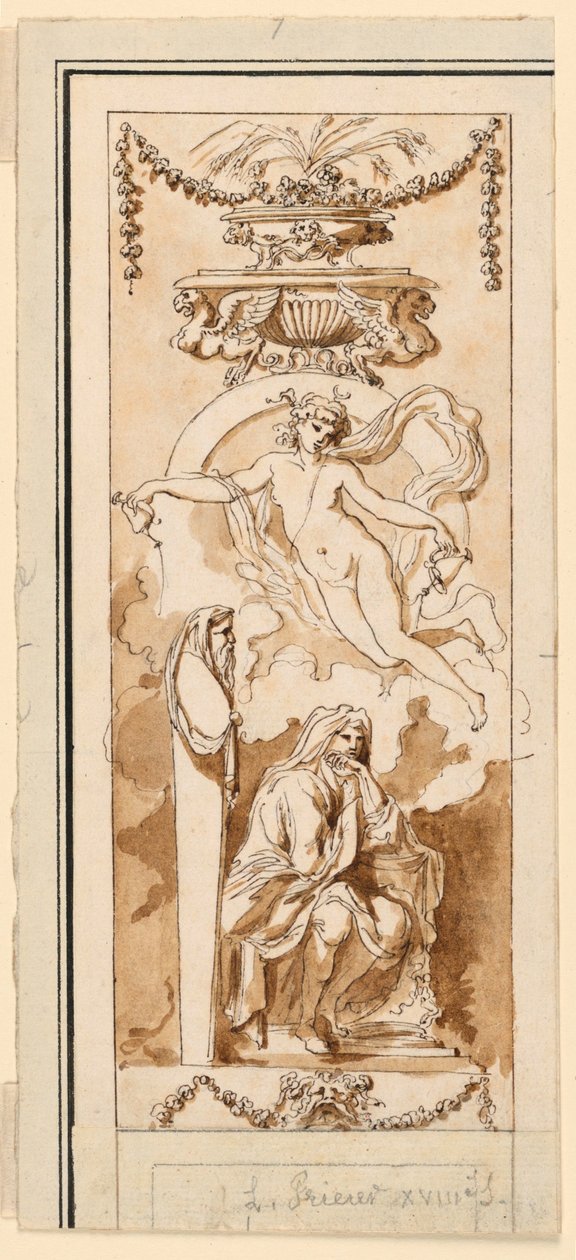 Ontwerp voor een beschilderd paneel door Etienne de Lavallee-Poussin