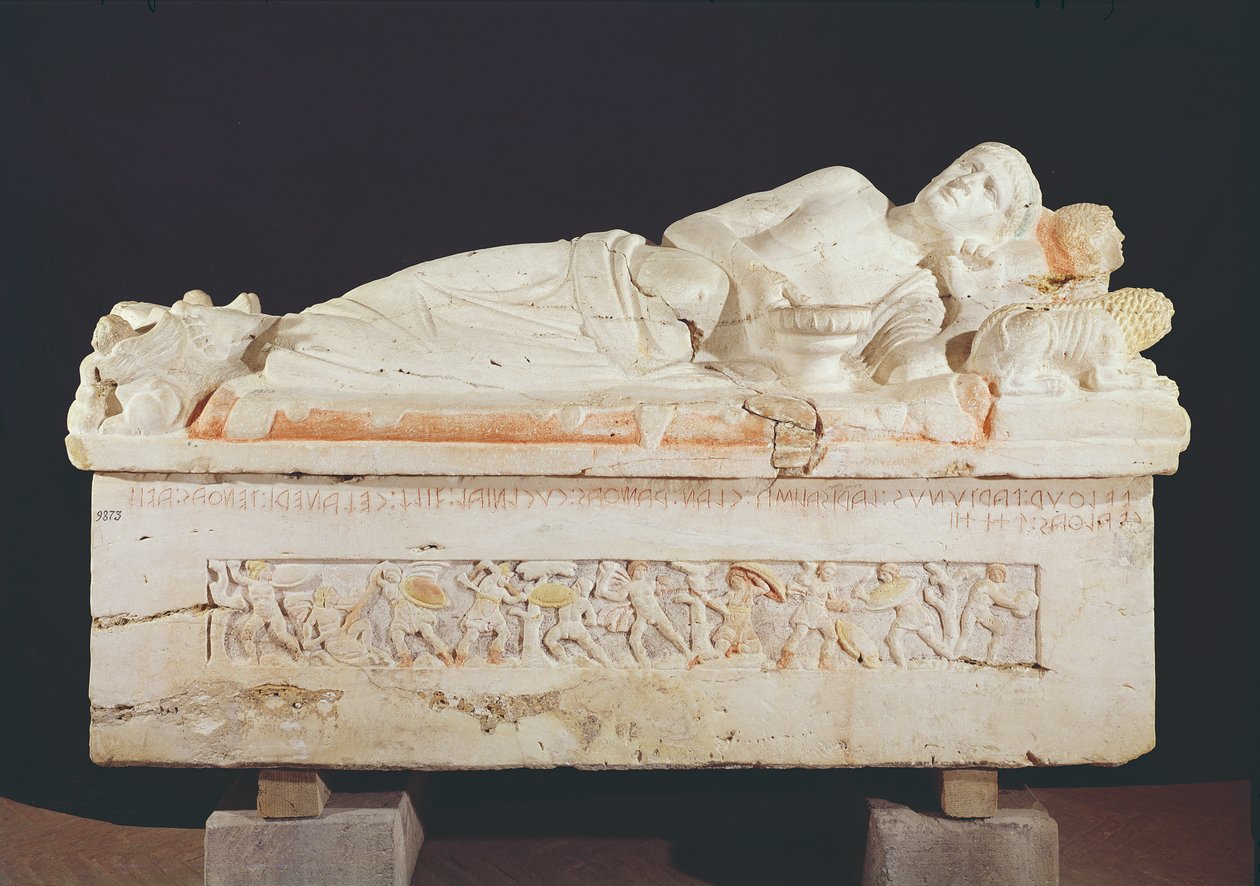 Sarcophagus van Velthur Partunus, 8e-1e eeuw v.Chr. (terracotta) door Etruscan