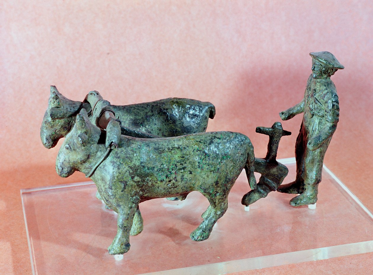 De ploeger van Arezzo, uit Cerveteri, 6e eeuw v.Chr. door Etruscan