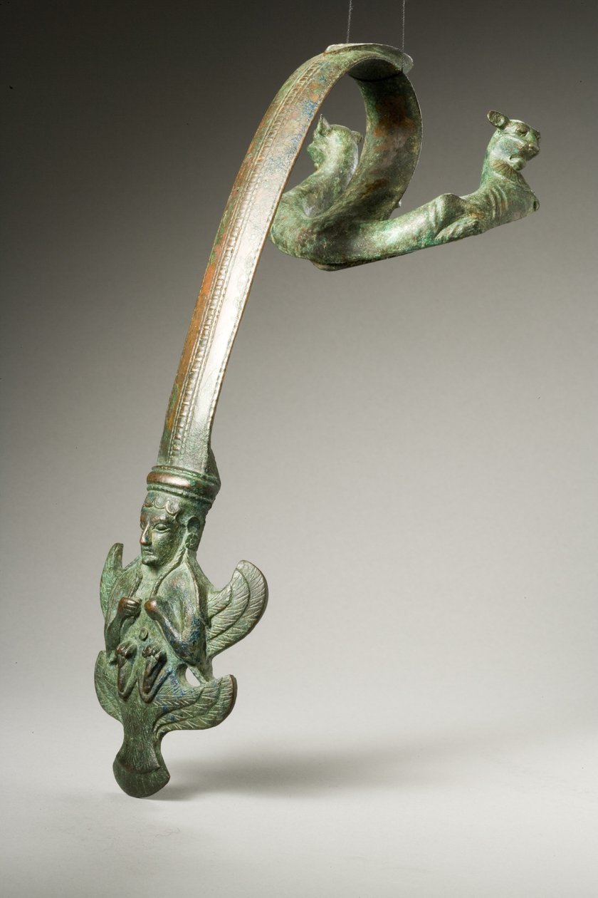 Handvat, begin 5e eeuw v.Chr. door Etruscan
