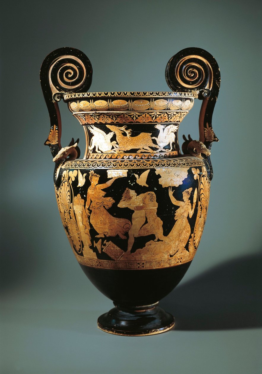 Italië, Lazio, Civita Castellana, Roodfigurige volute krater die Peleus afbeeldt die Thetis ontvoert, geschilderd door Aurora-schilder, 360/340 v.Chr. door Etruscan