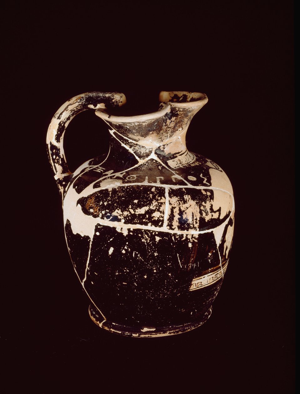 Oenochoe met inscriptie xanthippos. Uit het graf 709 van Valle Trebbia, 5e eeuw v.Chr. door Etruscan