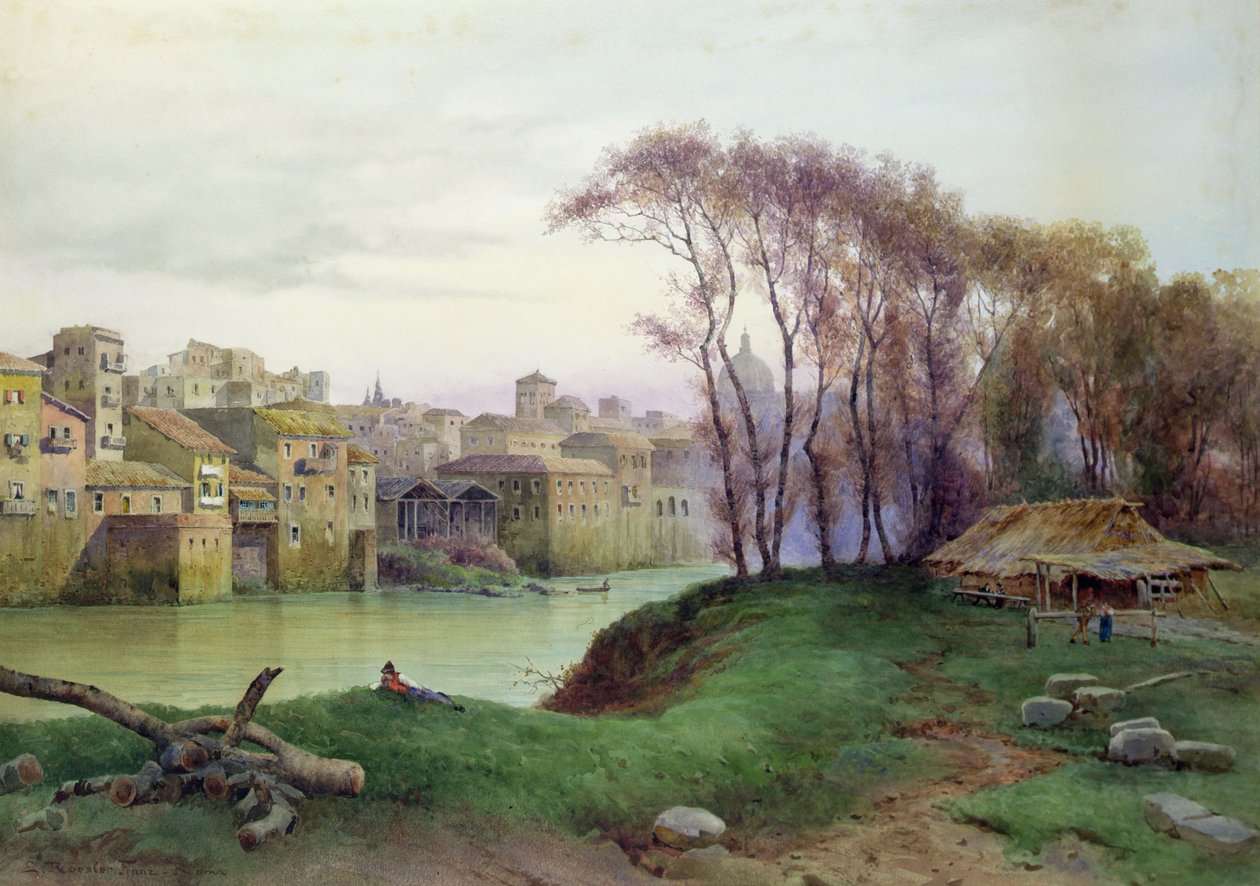 Zicht op de Prati di Castello, Rome door Ettore Roesler Franz