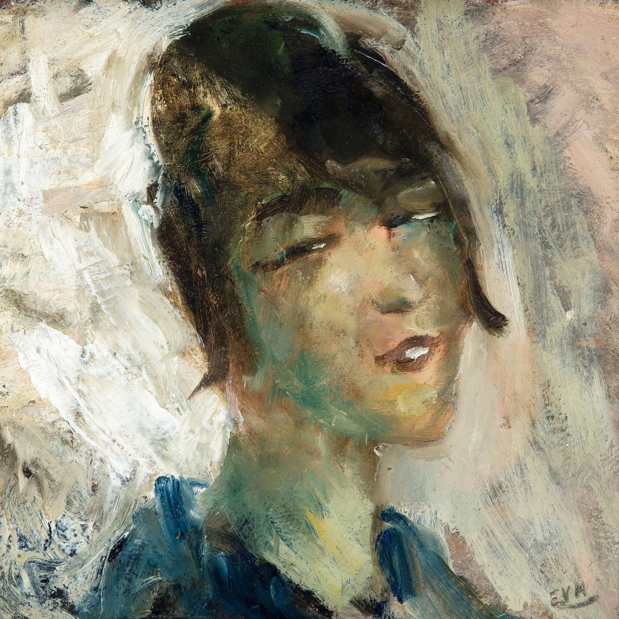 Portret van een vrouw door Eugeen van Mieghem