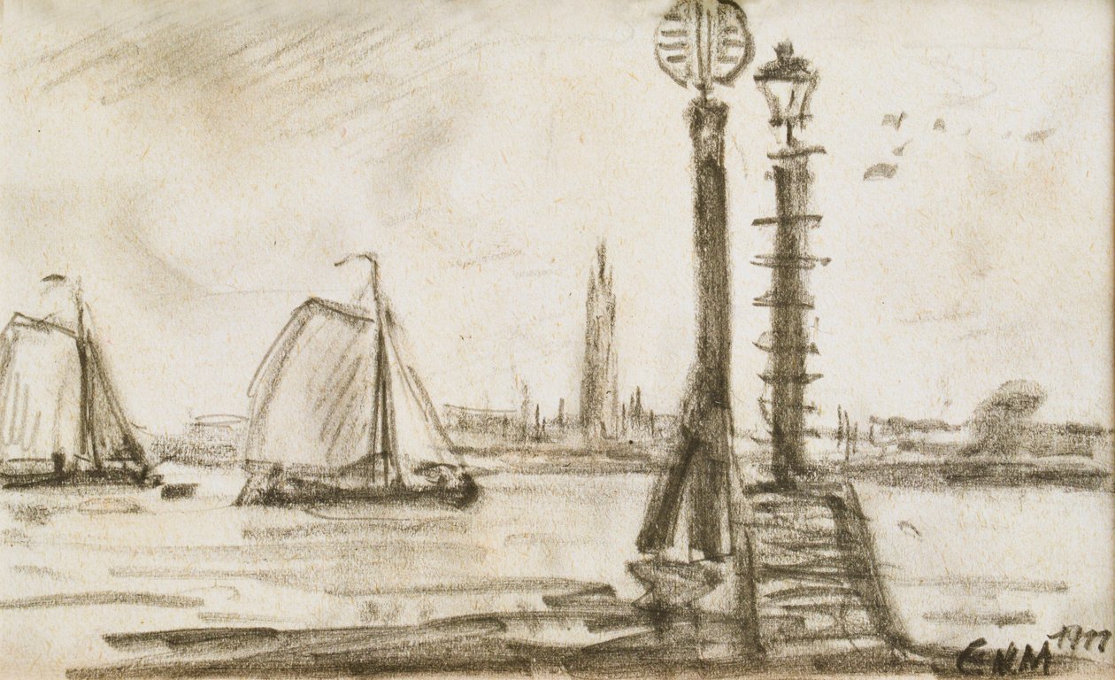 Zeilschepen op de Schelde door Eugeen van Mieghem