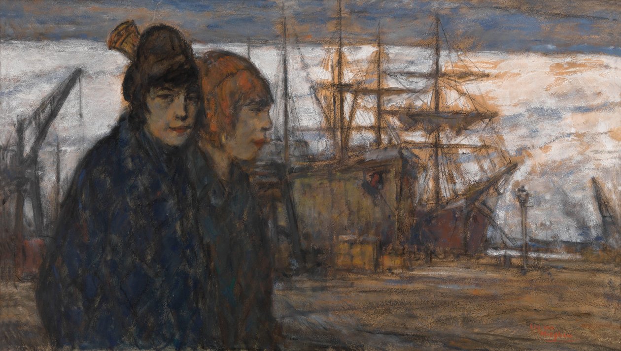 Vrouwen in de haven door Eugeen van Mieghem