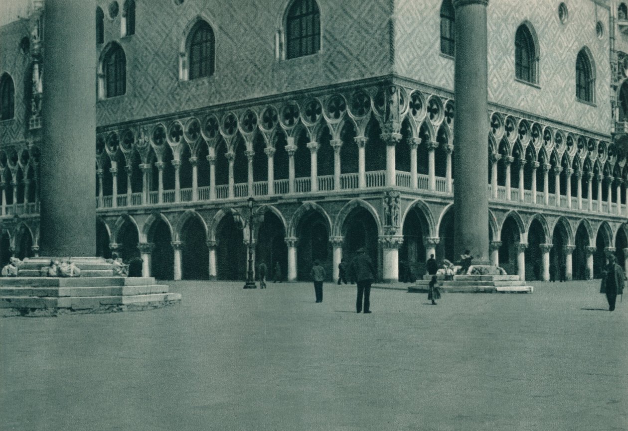 Hoek van het Dogepaleis op de Piazzetta di San Marco, Venetië, Italië, 1927 door Eugen Poppel