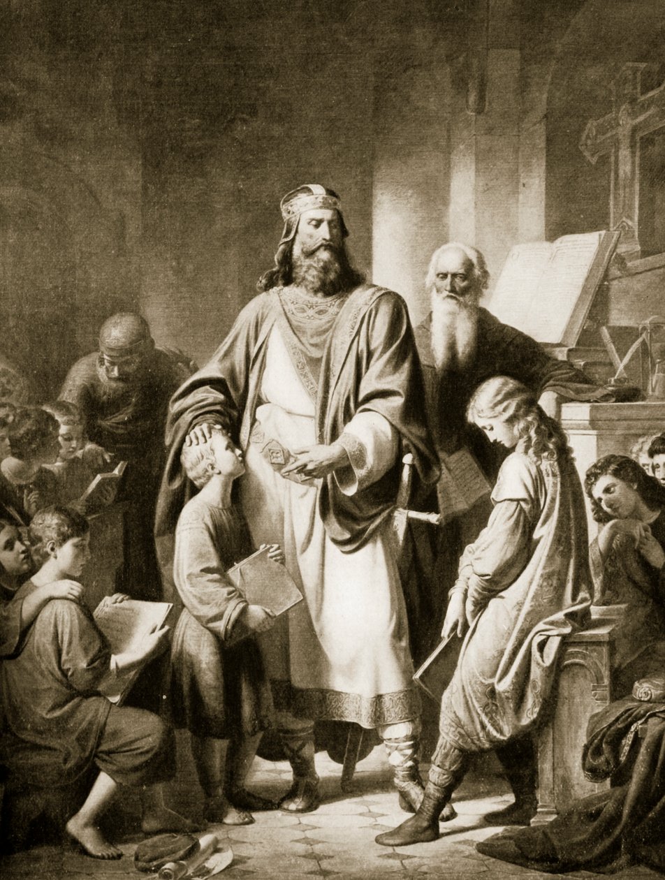 Karel de Grote en zijn geleerden, illustratie uit 