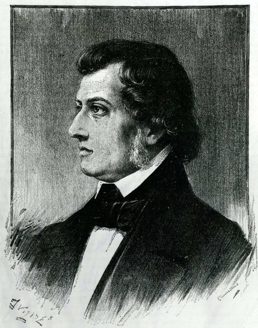 Frederic Chopin (1810-49) door Ferdinand Victor Eugene Delacroix