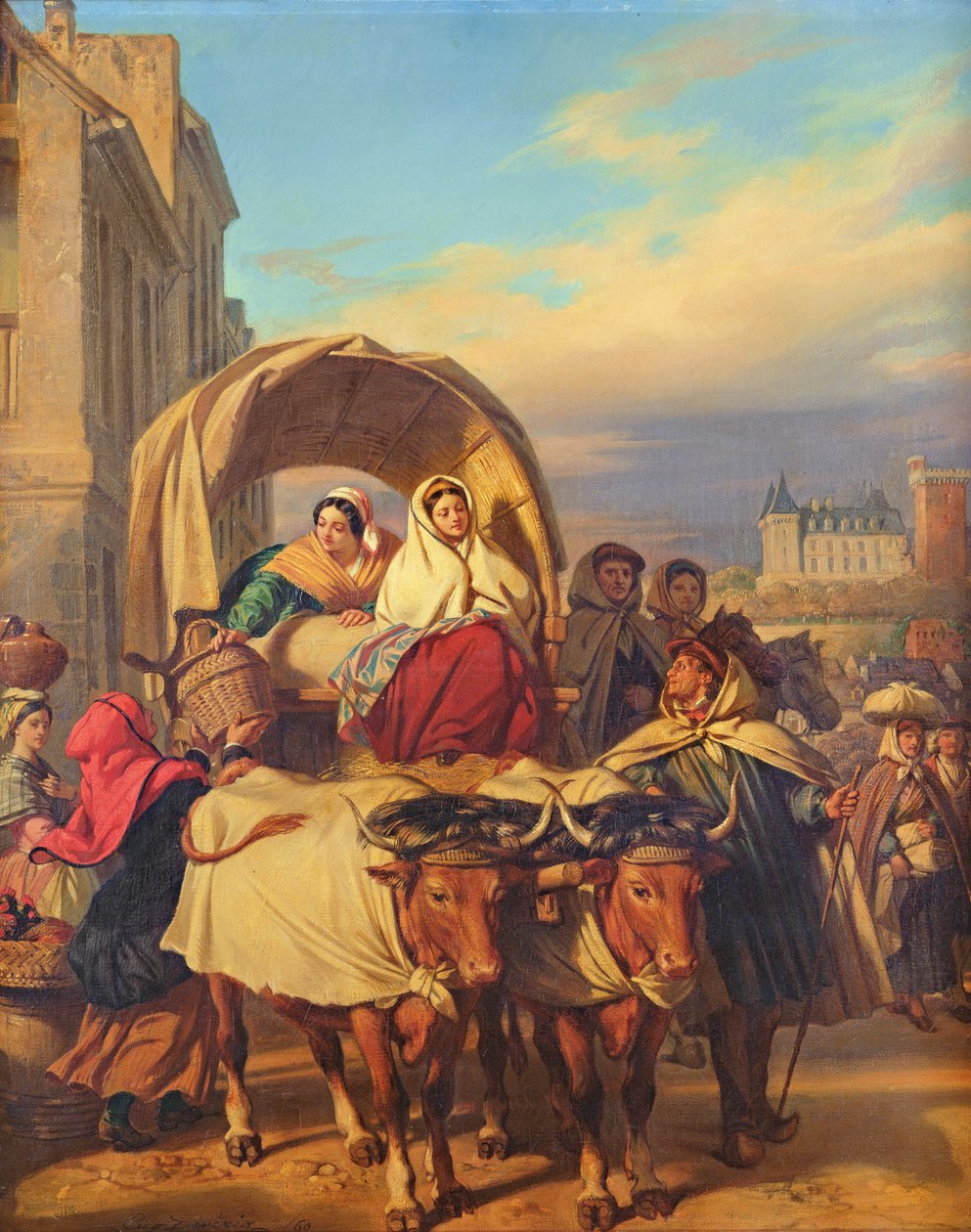 Terugkeer naar de Pau Markt, 1860 door Eugene Deveria