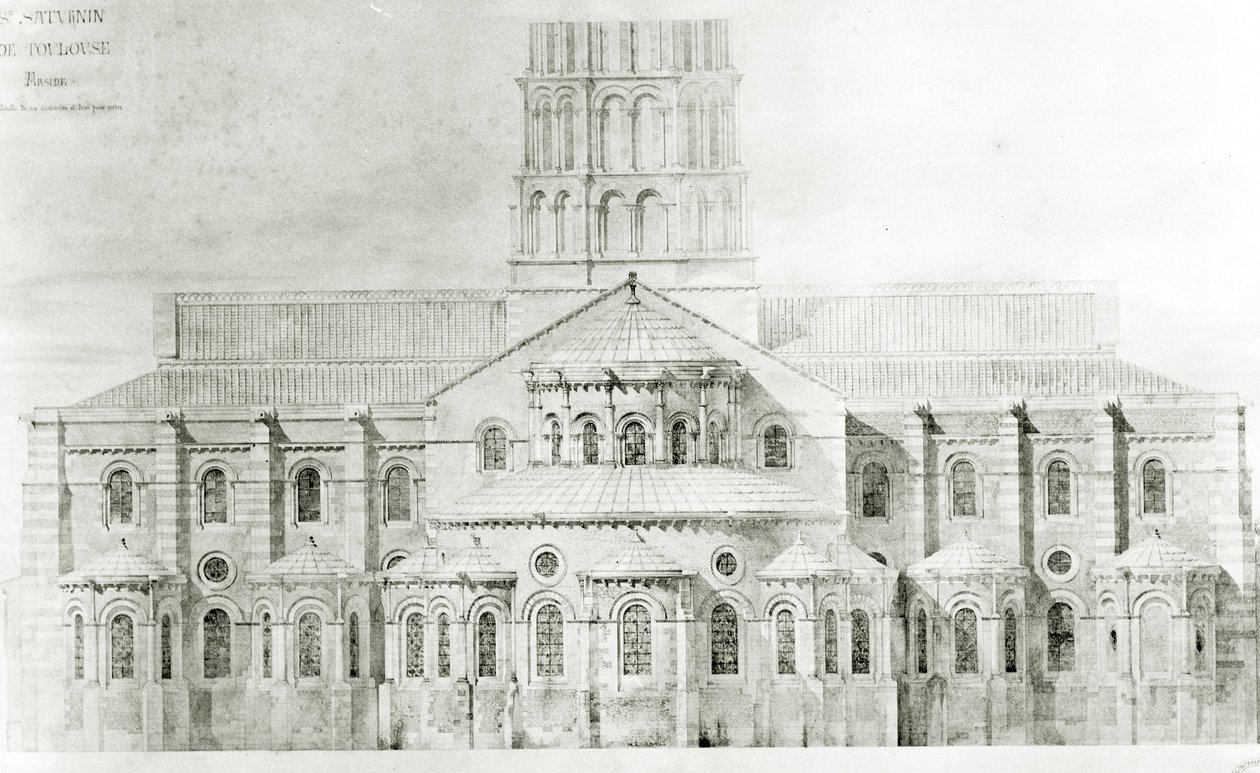 Basiliek van St. Sernin, Toulouse door Eugene Emmanuel Viollet le Duc