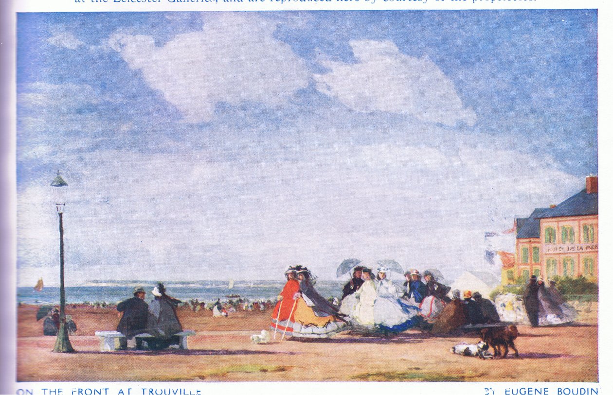 Aan de voorkant bij Trouville door Eugene Louis Boudin