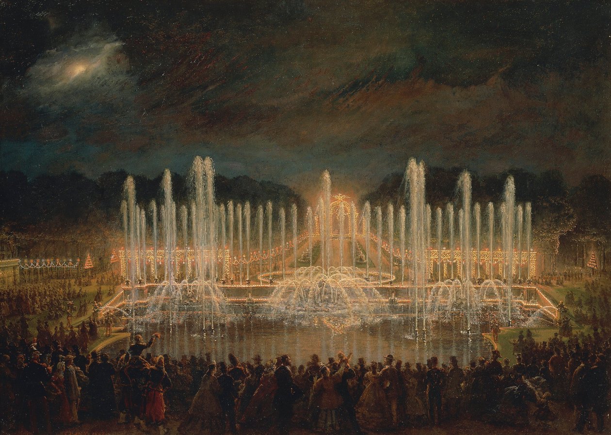 Nocturne in Versailles door Eugene Louis Lami