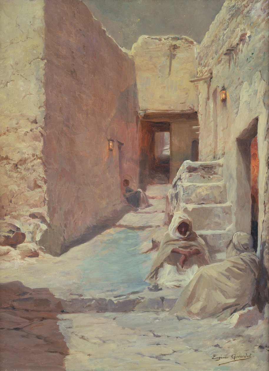 Straatscène met Arabieren door Eugene Alexis Girardet