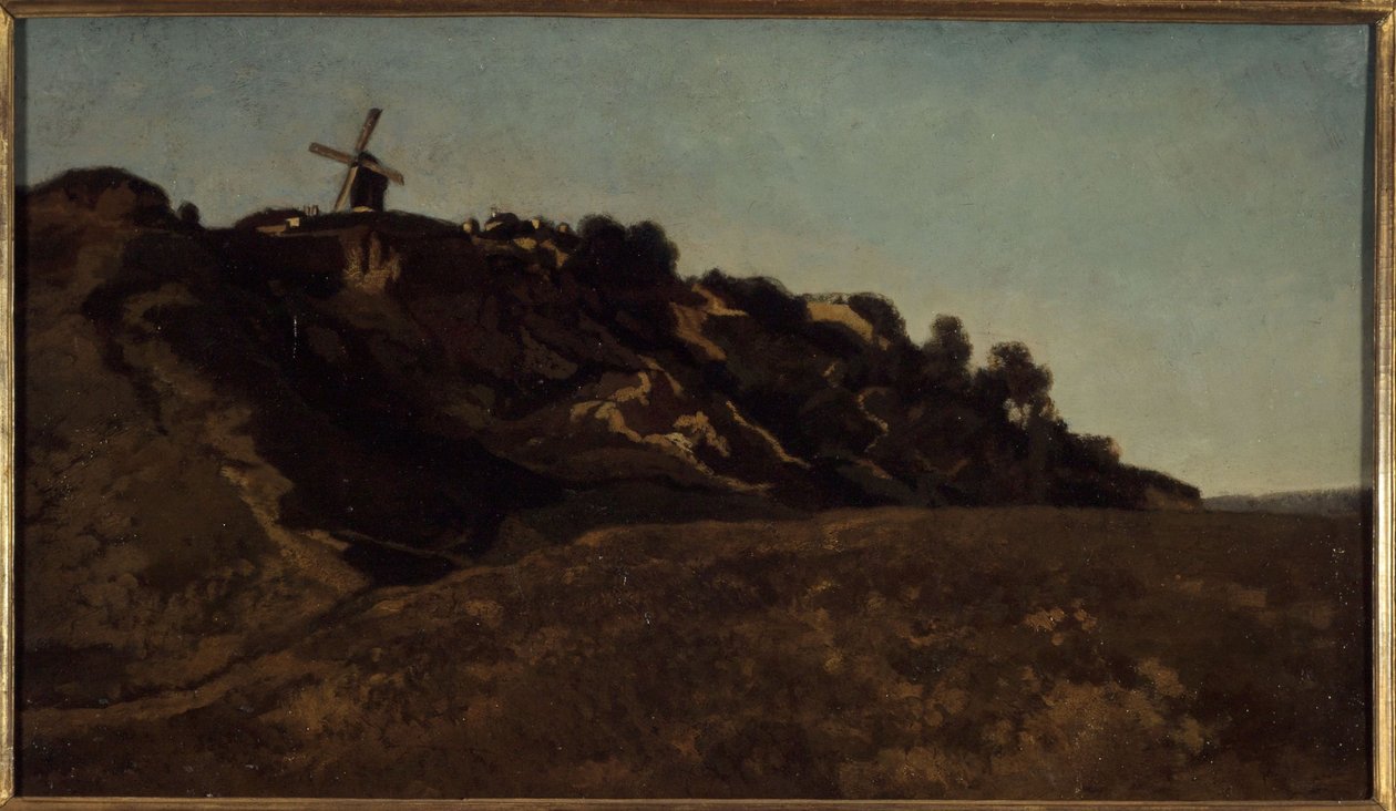 Uitzicht op Montmartre, circa 1848 door Eugene Antoine Samuel Lavieille