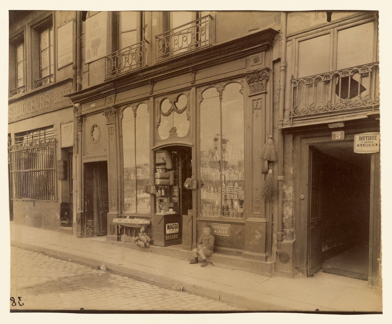 Winkel Lodewijk XVI, 3 quai Bourbon door Eugène Atget