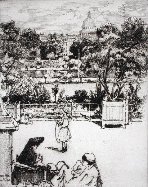 Parijse park, uit Du Ier au XXeme: Les Arondissements de Paris..., gepubliceerd 1903 door Eugene Bejot
