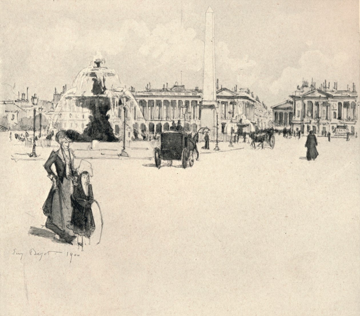 Place de la Concorde, 1915 door Eugene Bejot