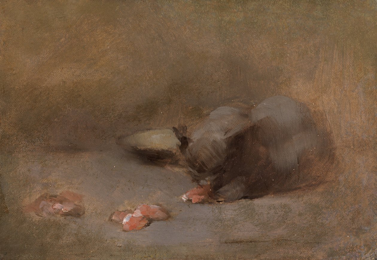Chat Mangeant door Eugène Carrière