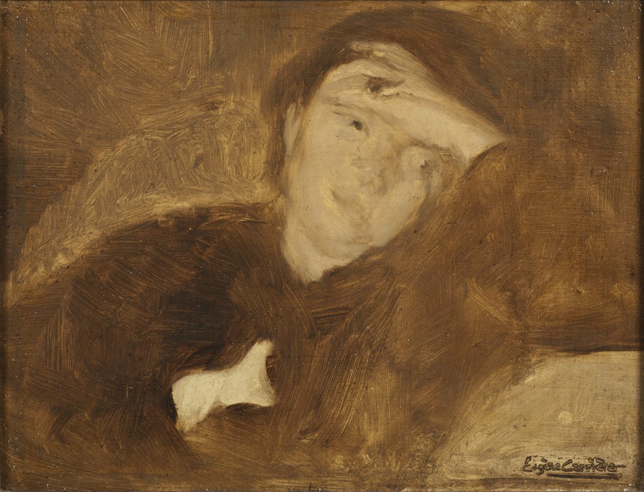 Portret van een dame. Studie door Eugène Carrière