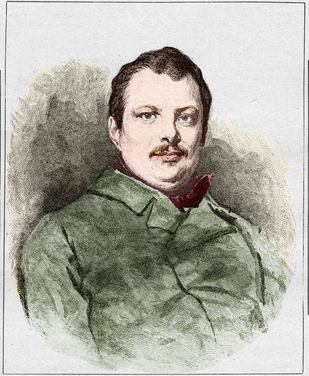 Portret van Honoré Balzac in 1830, Franse schrijver. Gravure door Eugène Chiquet door Eugene Chiquet