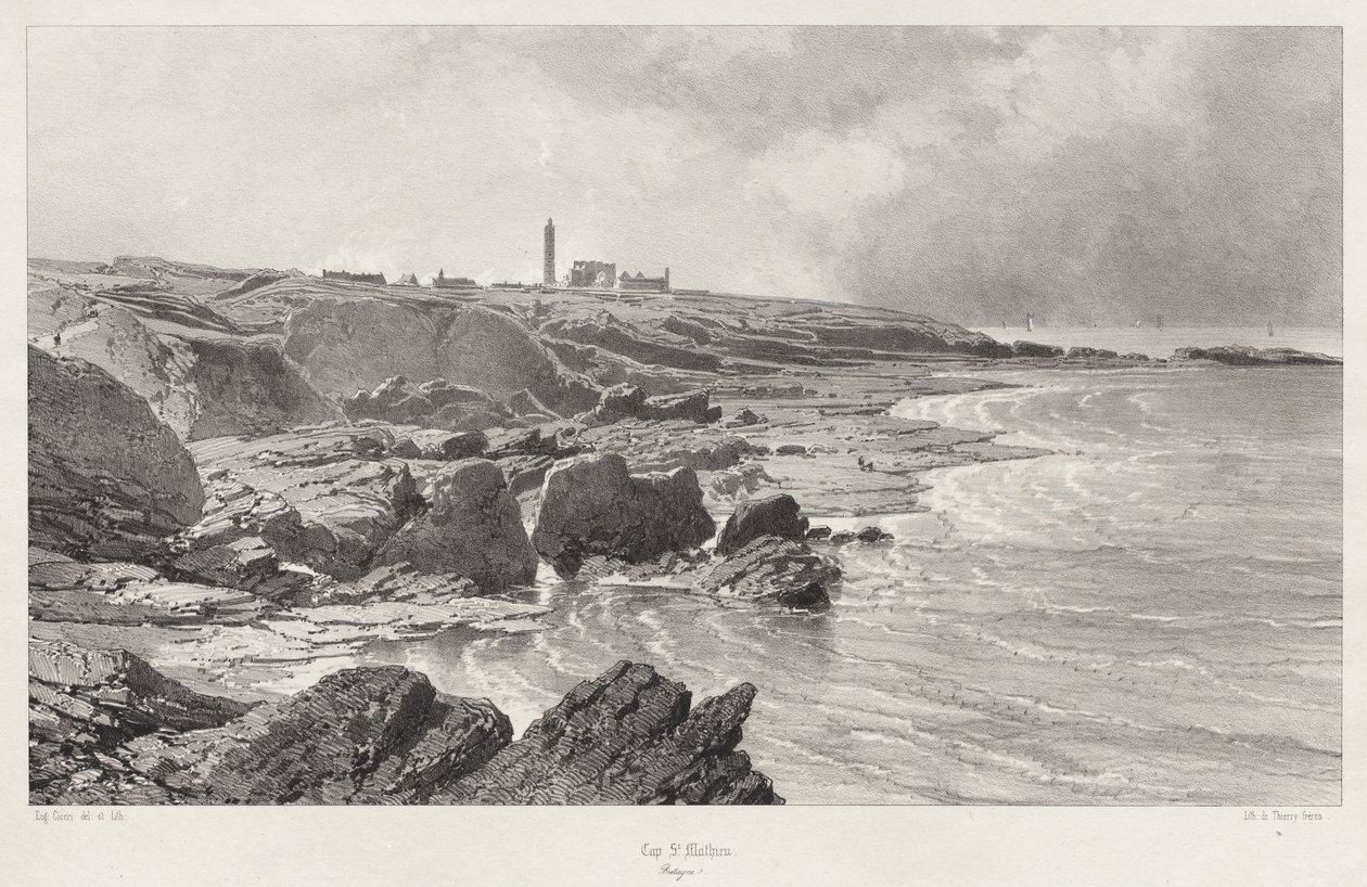 Cap St. Mathieu, 1846 door Eugene Ciceri
