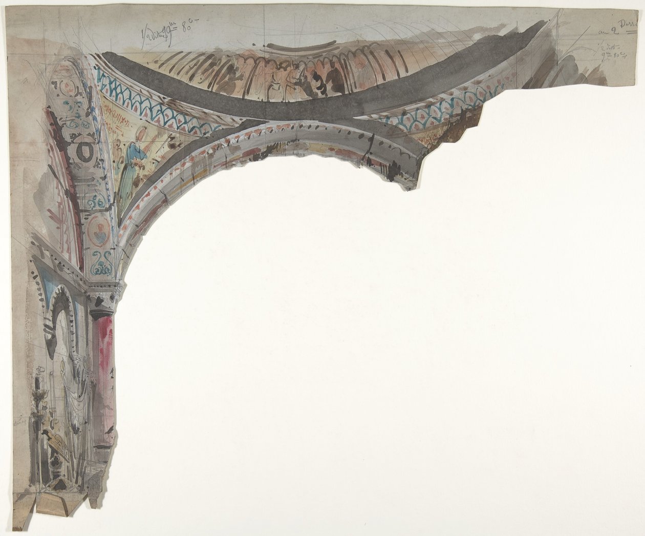 Ontwerp voor een decor in de Opéra, Parijs door Eugene Ciceri