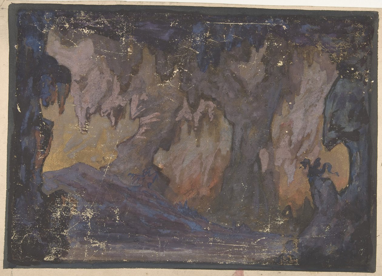 Ontwerp voor een decorontwerp bij de Opéra, Parijs, 1830-90 door Eugene Ciceri