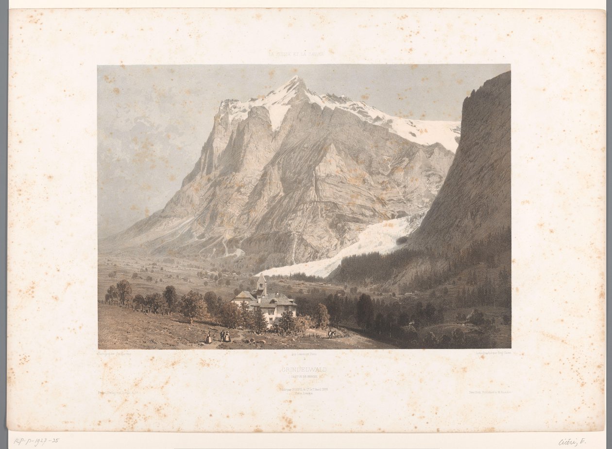 Zicht op Grindelwald door Eugene Ciceri