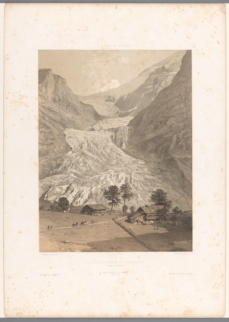 Zicht op de Hoge Grindelwaldgletsjer door Eugene Ciceri