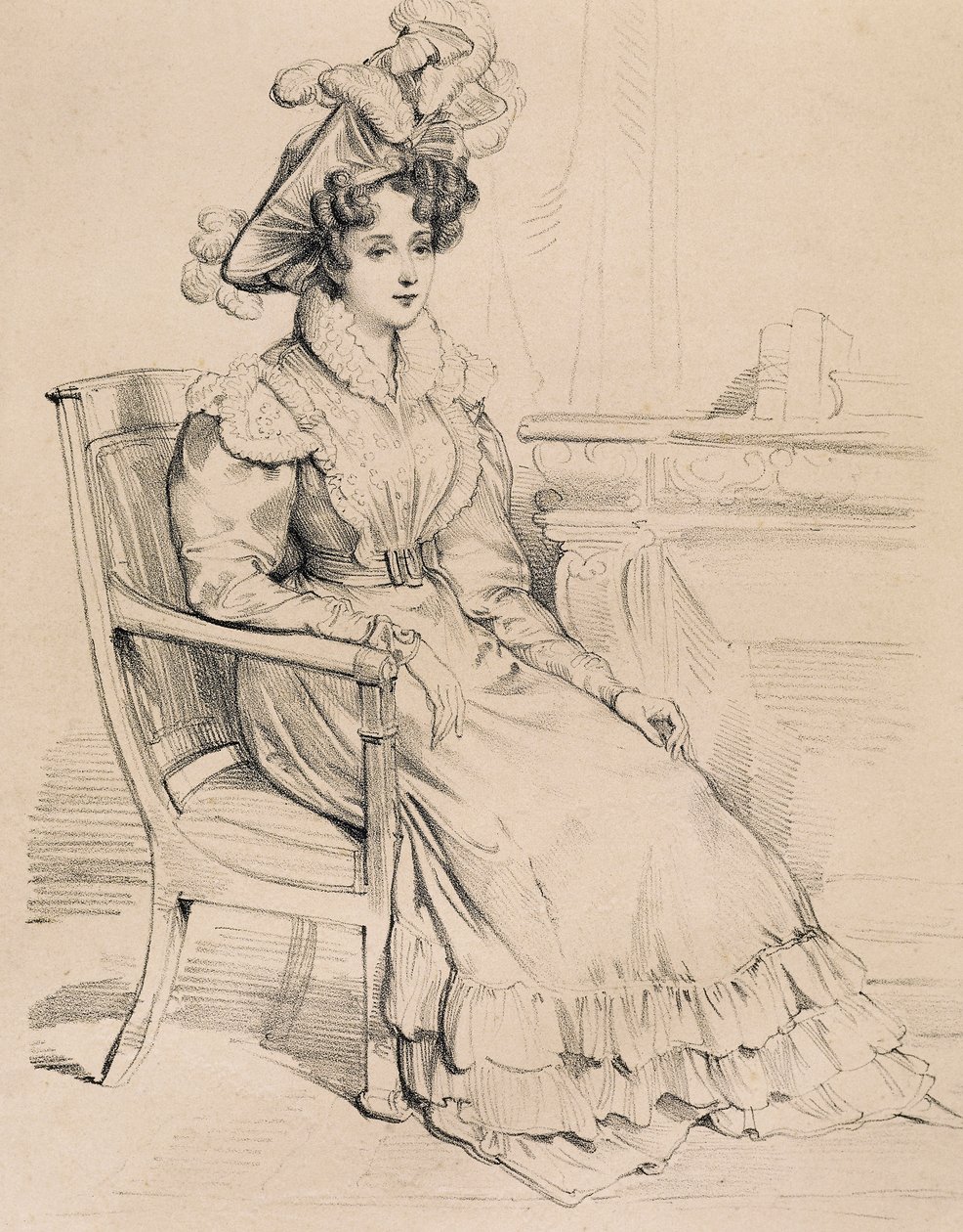 Portret van Harriet Smithson, Ierse actrice en eerste vrouw van de Franse componist Hector Berlioz door Eugene Deveria
