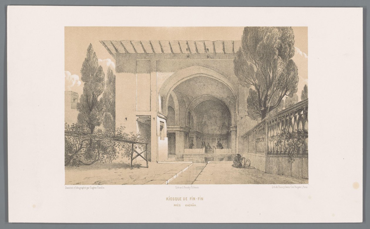 Kiosk van Fin Garden in Kashan door Eugene Flandin