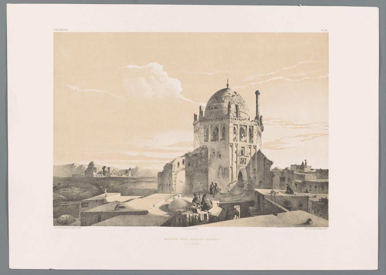 Shah Khoda moskee in Soltaniyeh door Eugene Flandin