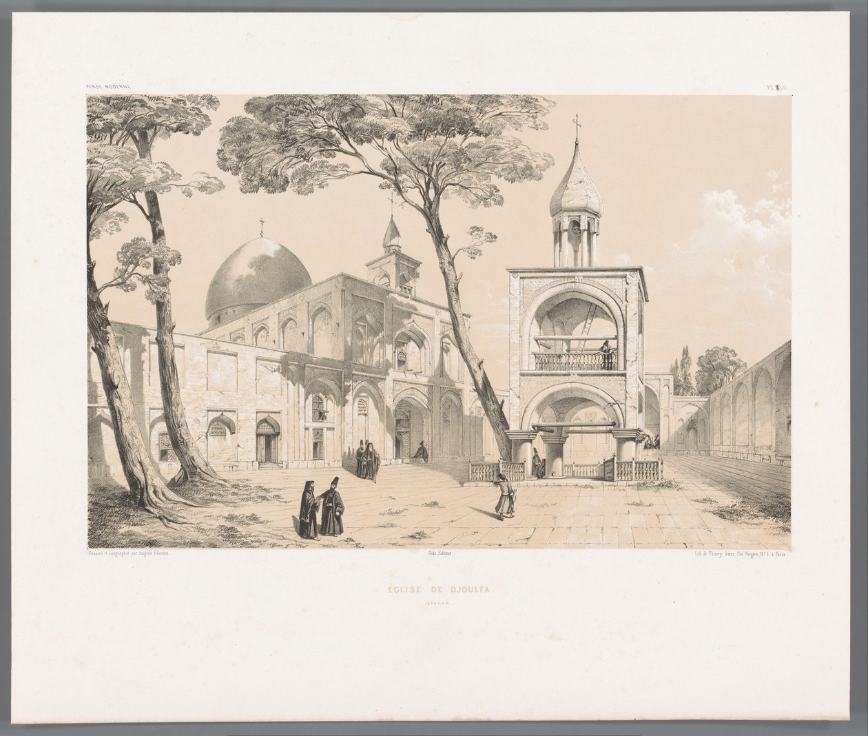 Vank-kathedraal van Isfahan door Eugene Flandin