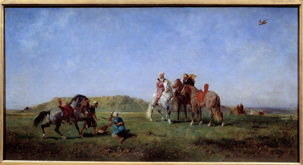 Valkenjacht in Algerije door Eugène Fromentin