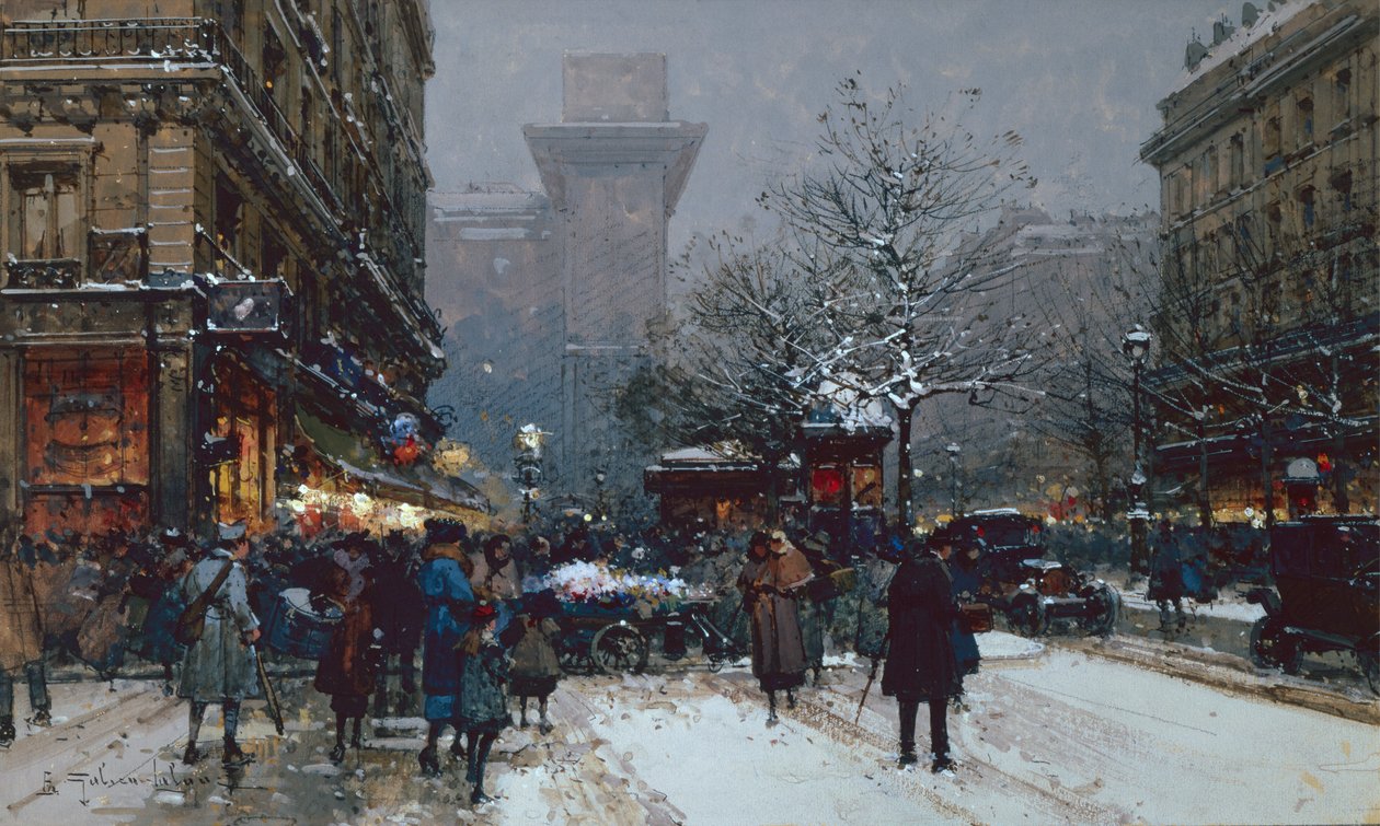 Porte St. Denis, Parijs door Eugene Galien-Laloue
